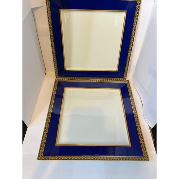 rosenthal medusa blue porcelain 10.5" square dinner plates (2) - Picture 1 of 2